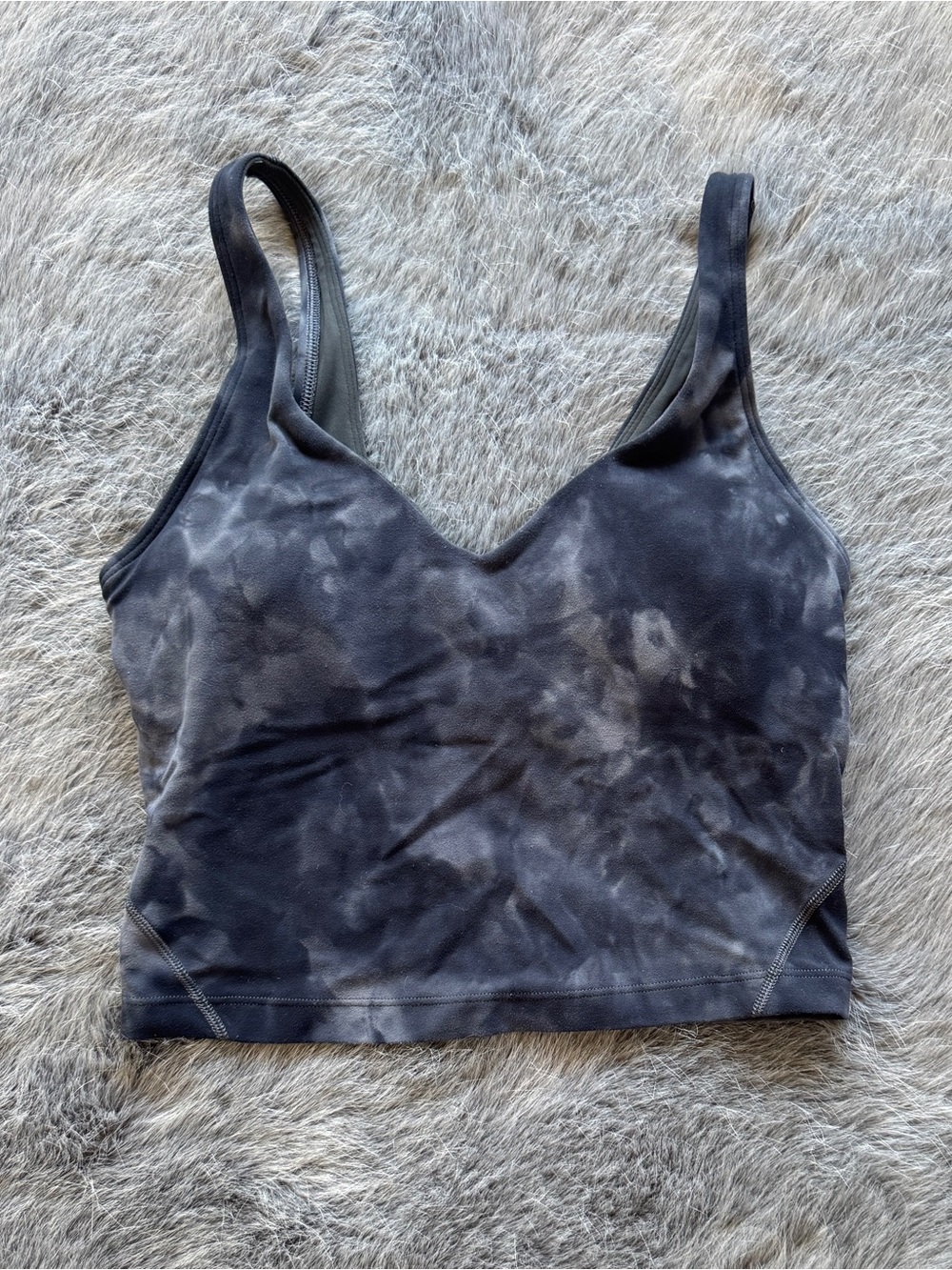 Lululemon Women’s Tie-Dye Crop Top tank w/support- Blue Camouflage